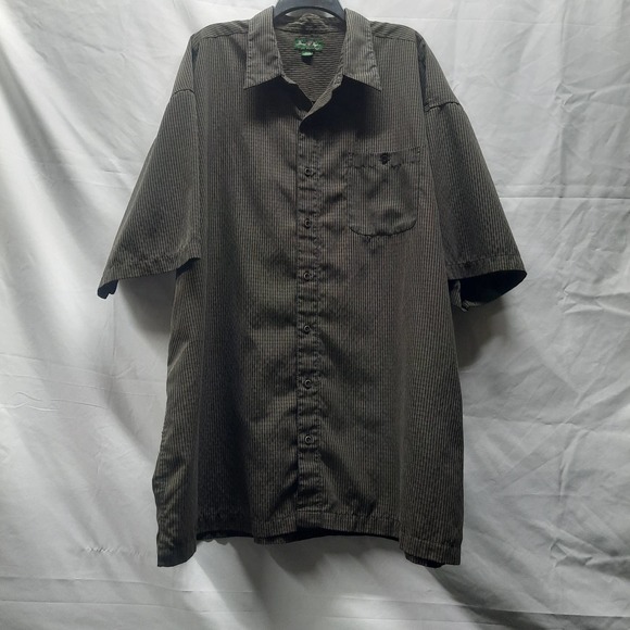 David Taylor Luxury Microfiber shortsleeve patterned button up shirt READ 4 Size - Picture 1 of 4